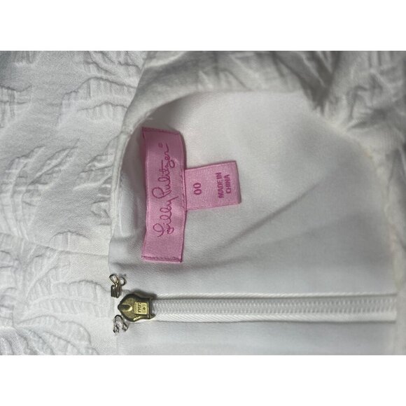 Lilly Pulitzer Keali Stretch Shift Dress Size 00 Resort White Pineapple Jacquard - Picture 7 of 10